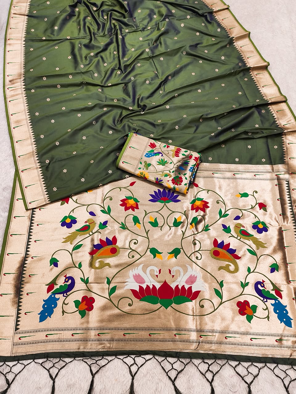 Semi Kanjivaram Silk Paithani Designer Sarees