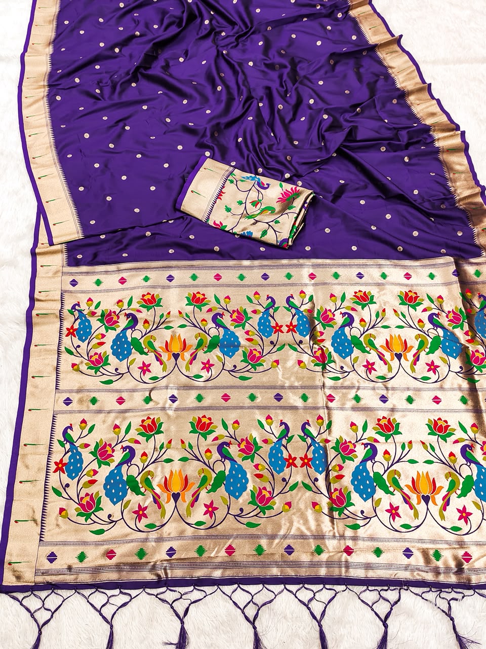 Semi Kanjivaram Silk Paithani Designer Sarees