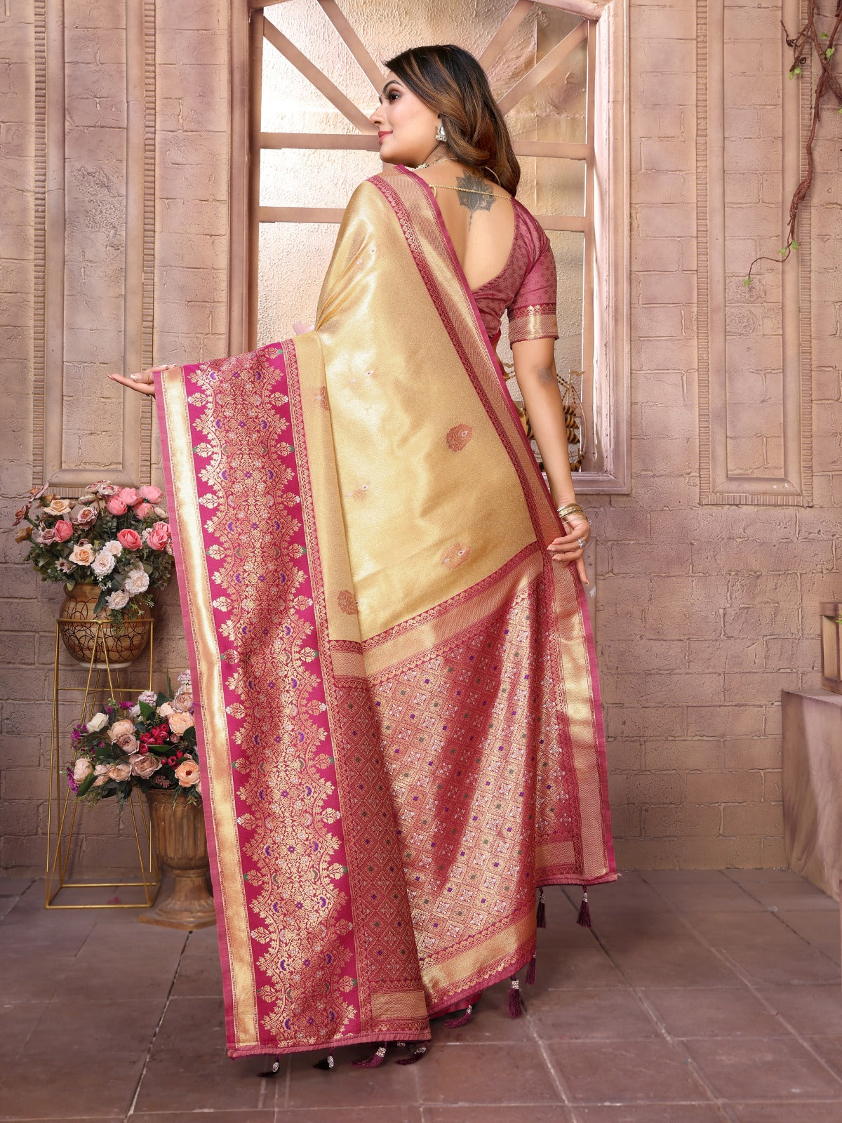 Kanjivaram Banarasi Tissue Silk Sarees
