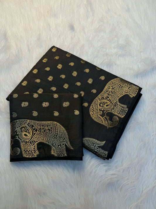 Viscose Tussar Silk Sarees with Viscose Zari Borders & Chit Pallu