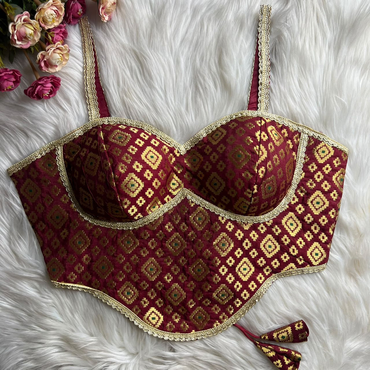 Readymade Brocade Silk Corset Blouses