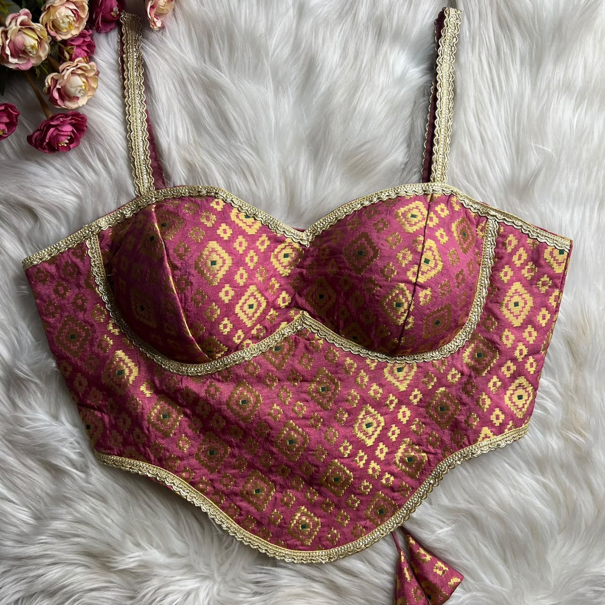 Readymade Brocade Silk Corset Blouses