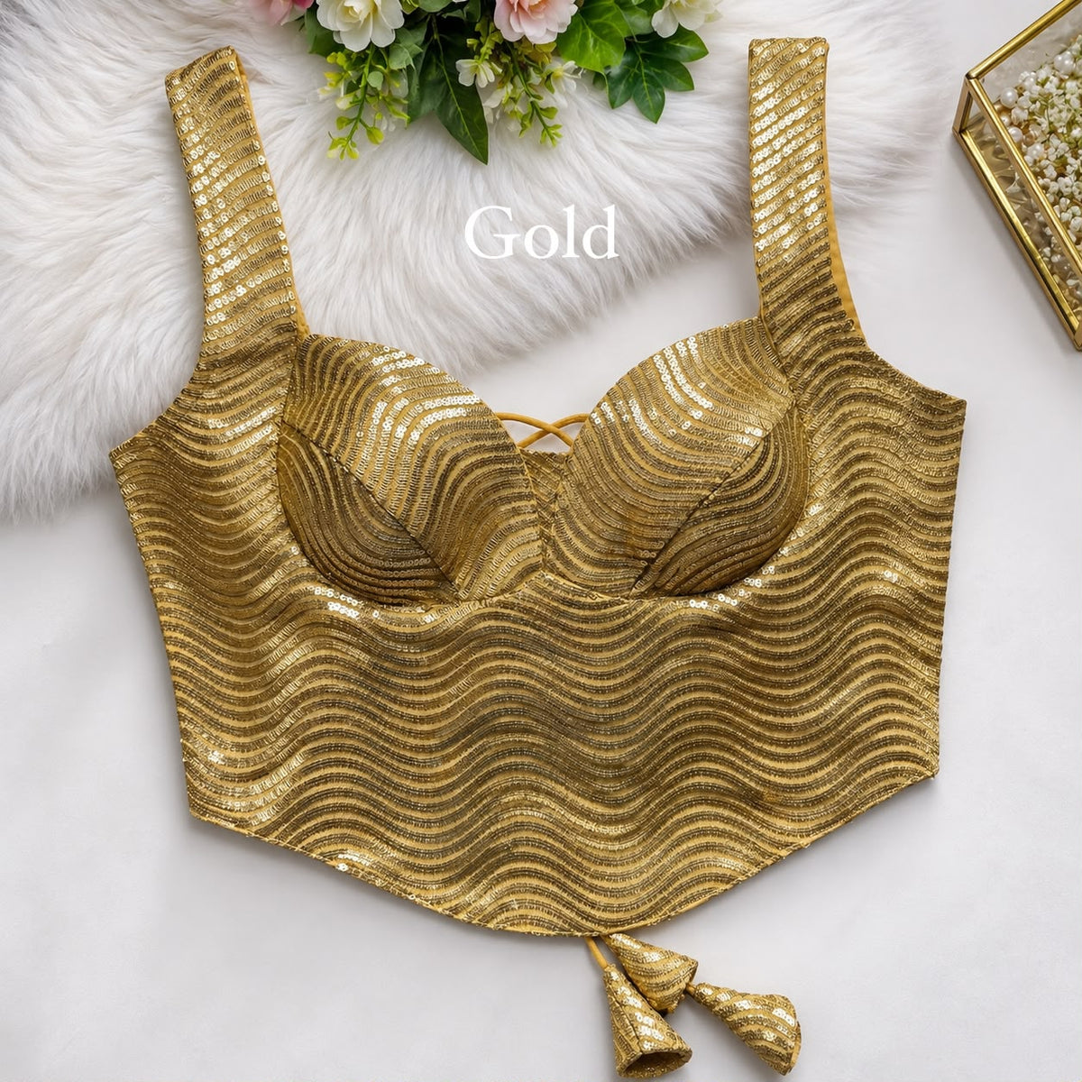 Readymade Sequin Designer Corset Blouses