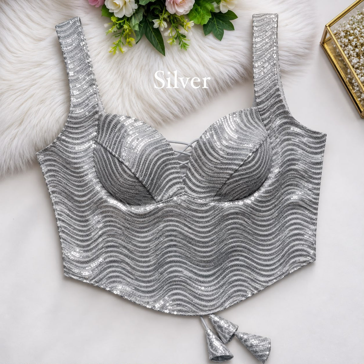Readymade Sequin Designer Corset Blouses