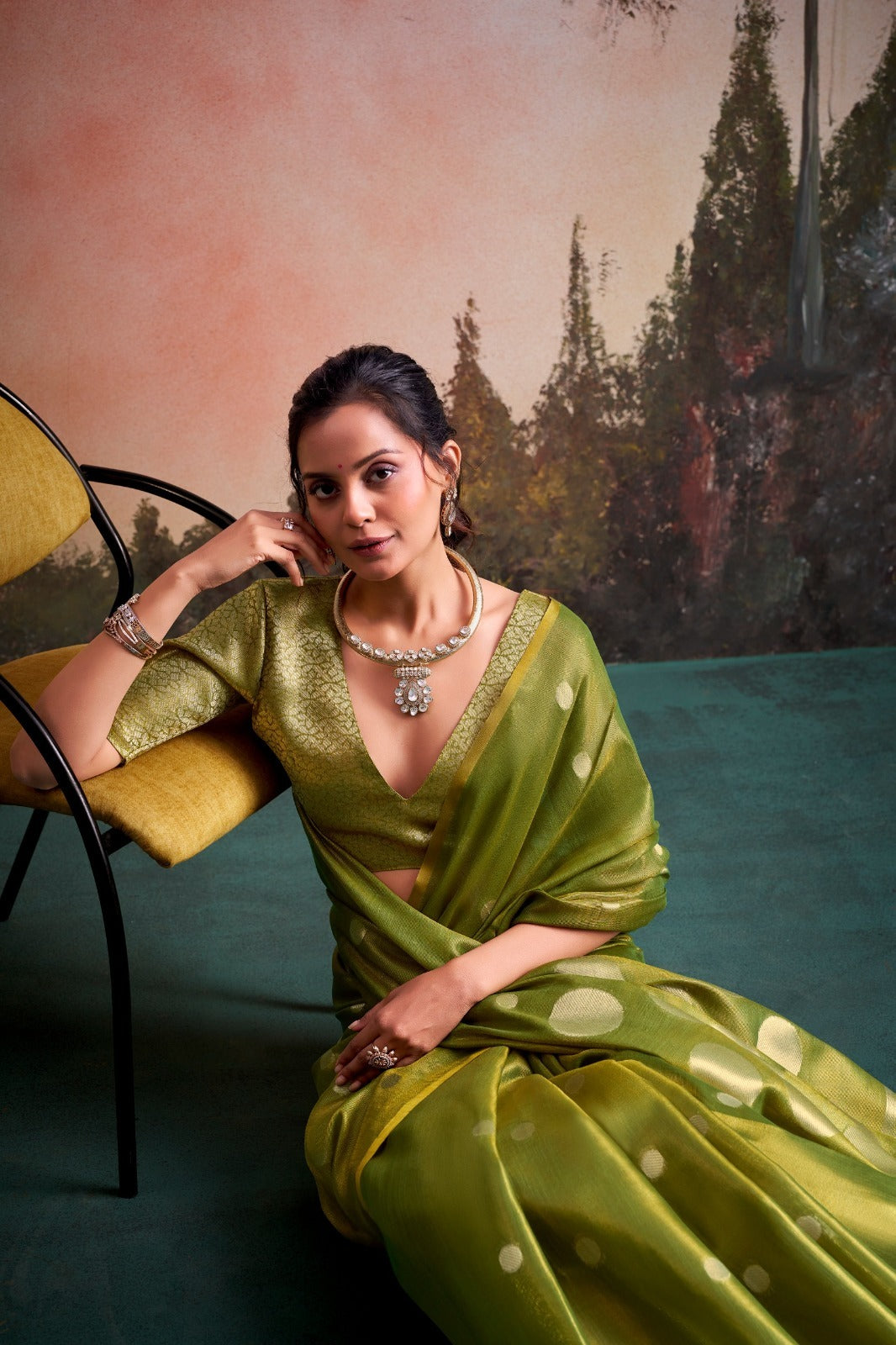 Tissue Silk Saree with Polka Zari Weaving – ₹1499