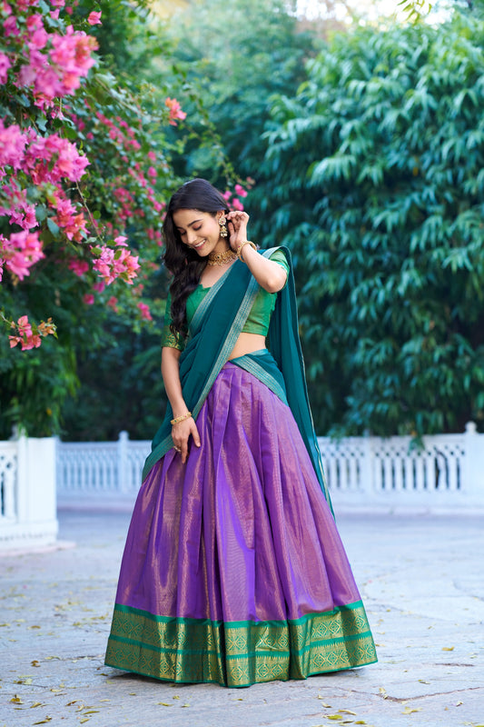 Soft Tissue Cotton Silk Dhavani Set 1399