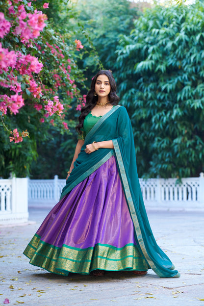 Soft Tissue Cotton Silk Dhavani Set 1399