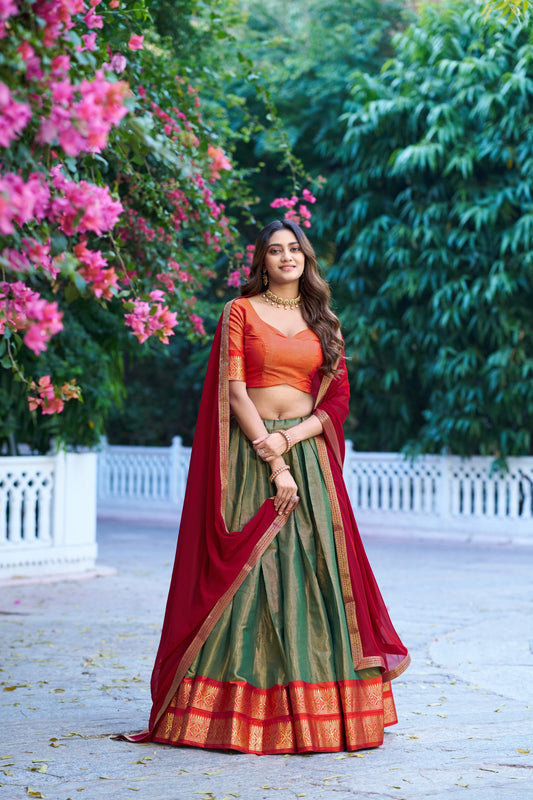 Soft Tissue Cotton Silk Dhavani Set 1399