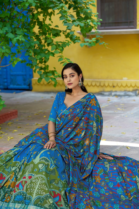 Semi Tussar Silk Readymade Dhavani Collection 1950