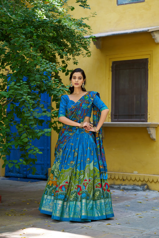 Semi Tussar Silk Readymade Dhavani Collection 1950