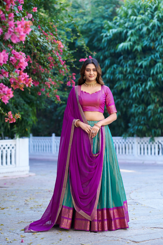 Soft Tissue Cotton Silk Dhavani Set 1399