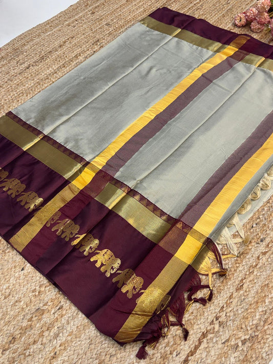 Cotton Silk Sarees with Jacquard Borders