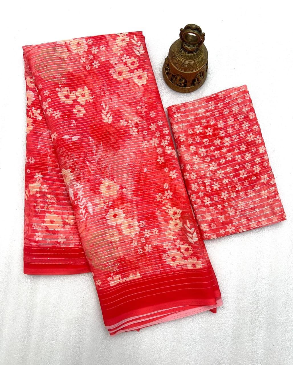 Mangalya MG528 Georgette Saree with Digital Print & Crochet Sequin Work