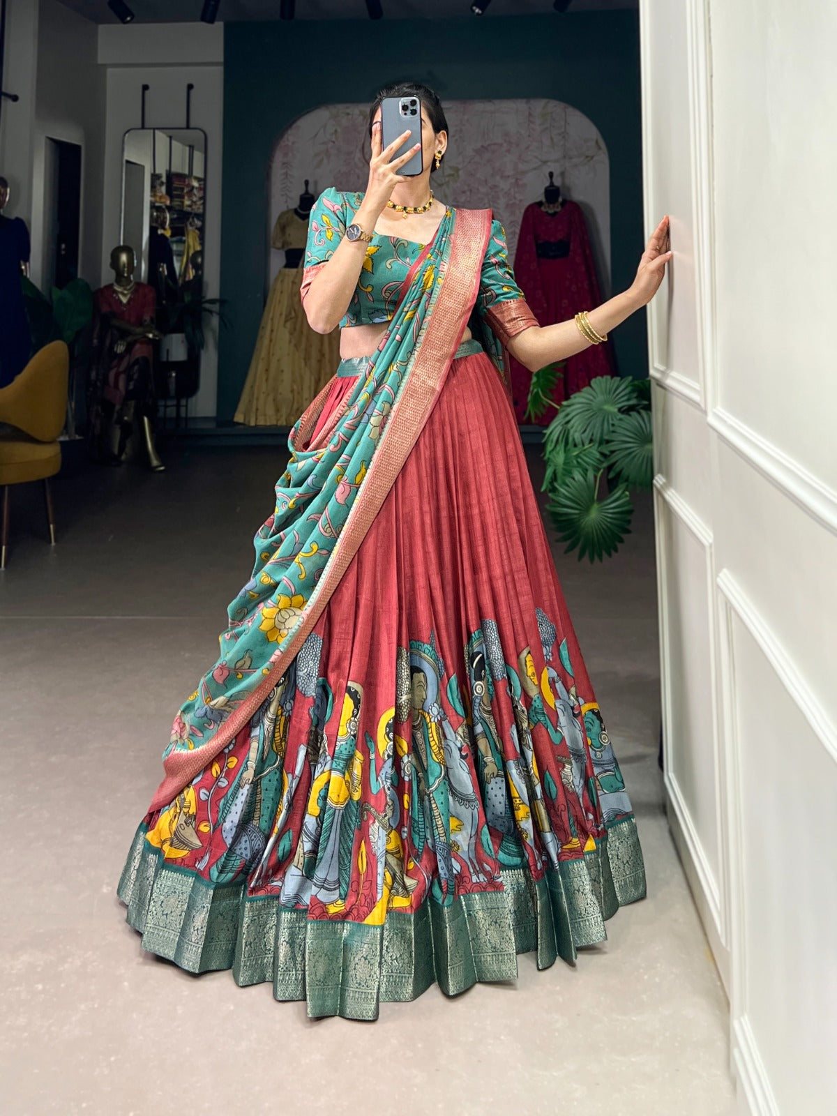JASPREET – Printed Silk Lehenga Choli Set - LNB1231FRZ