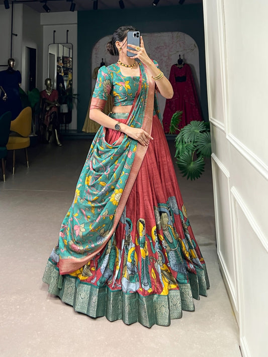 JASPREET – Printed Silk Lehenga Choli Set - LNB1231FRZ