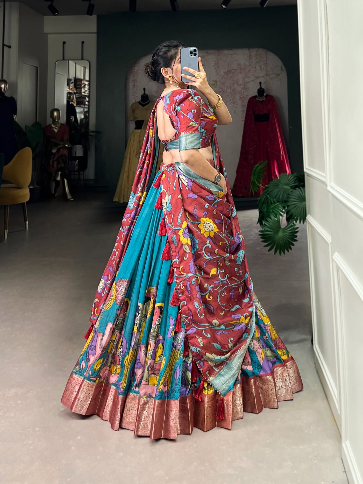 JASPREET – Printed Silk Lehenga Choli Set - LNB1231SLM