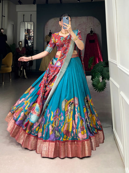 JASPREET – Printed Silk Lehenga Choli Set - LNB1231SLM