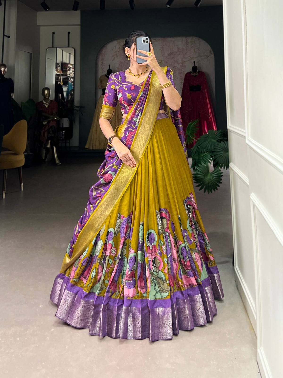 JASPREET – Printed Silk Lehenga Choli Set - LNB1231MST