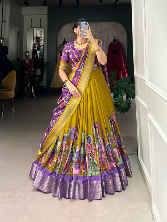 JASPREET – Printed Silk Lehenga Choli Set - LNB1231MST