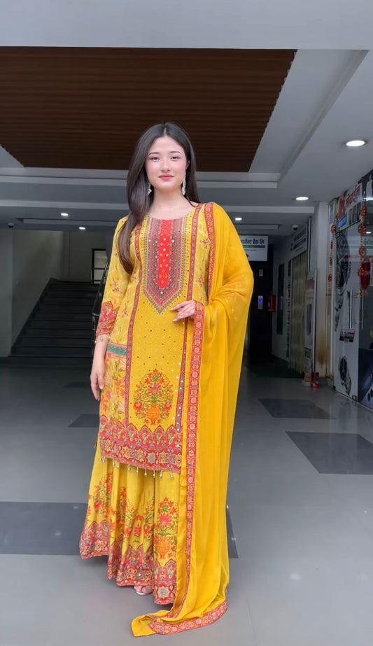 ST-219 – Designer Natural Silk Salwar Suit Set