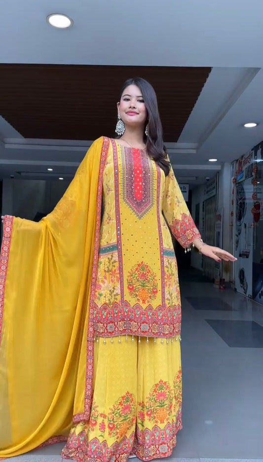 ST-219 – Designer Natural Silk Salwar Suit Set