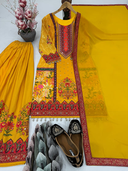 ST-219 – Designer Natural Silk Salwar Suit Set