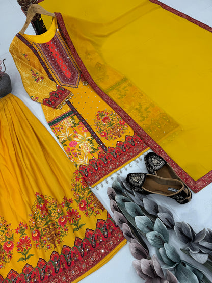 ST-219 – Designer Natural Silk Salwar Suit Set