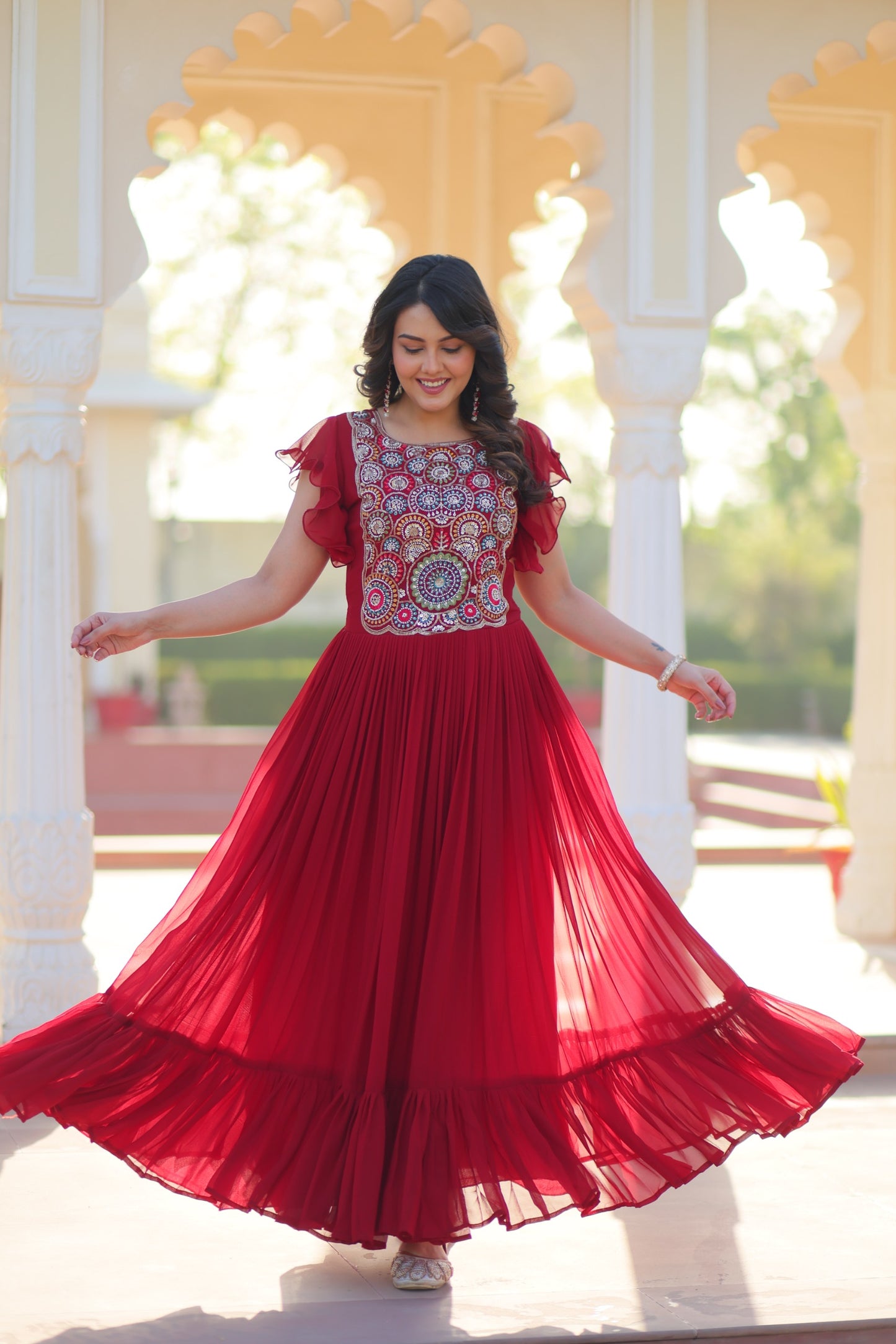 KA-1179 – Readymade Designer Gown Collection - Maroon
