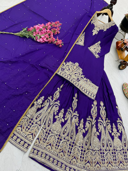 Z-9283 – Designer Party Wear Sharara Suit Set - Blue