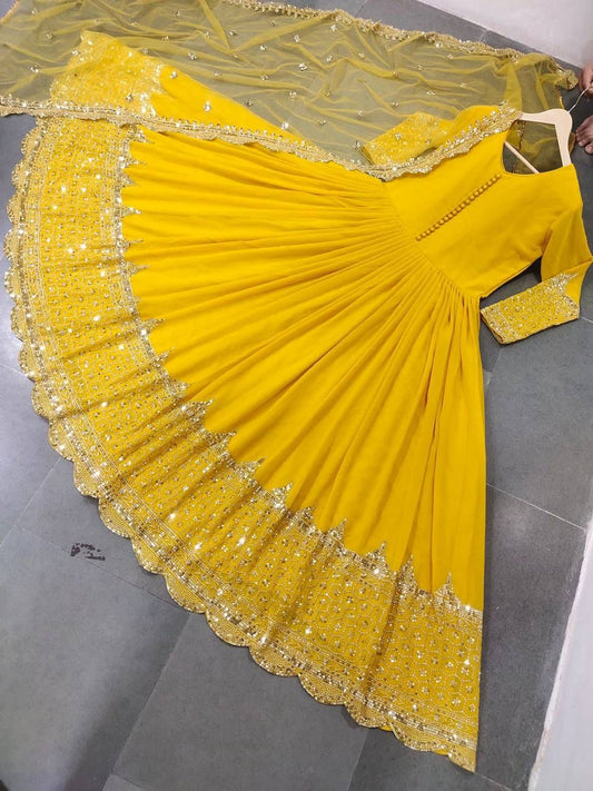 ZF-194 – Elegant Embroidered Gown with Dupatta