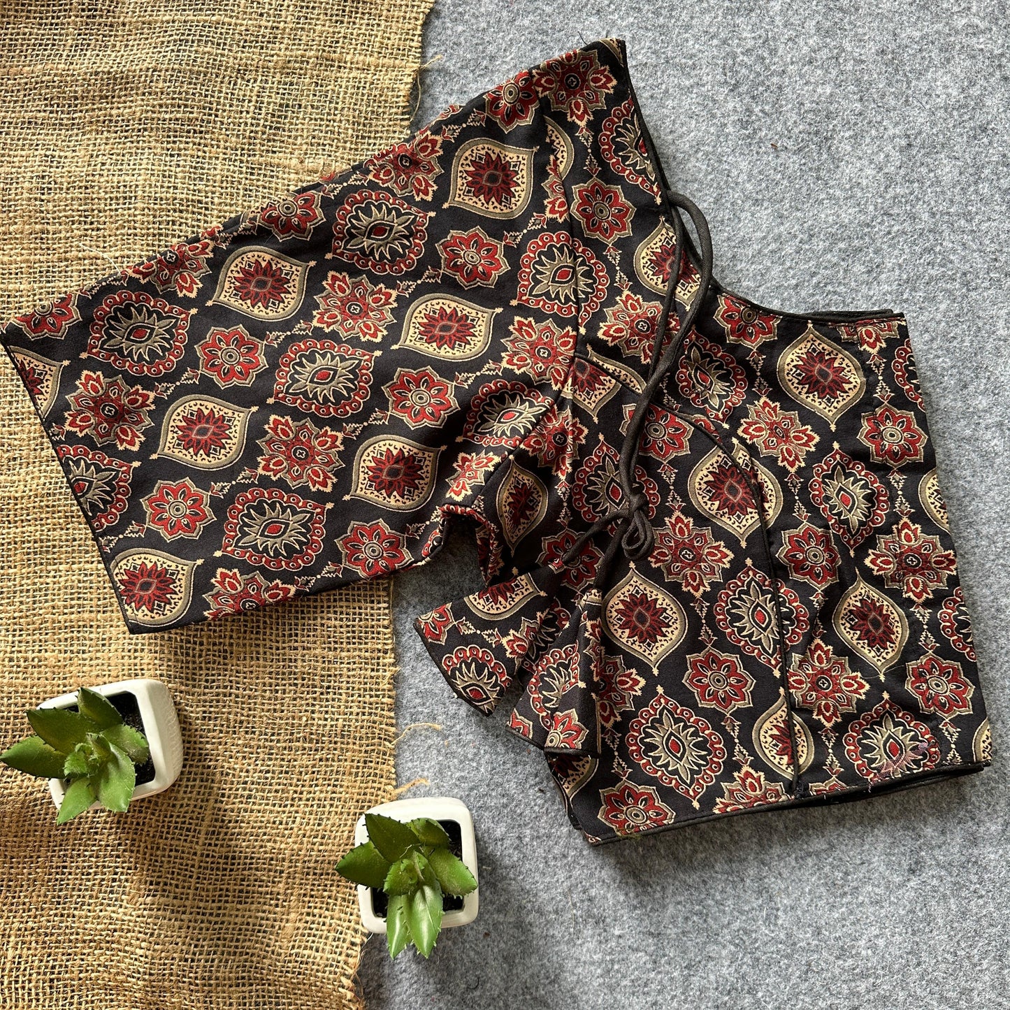 Ajrakh Cotton Ready Made Blouse