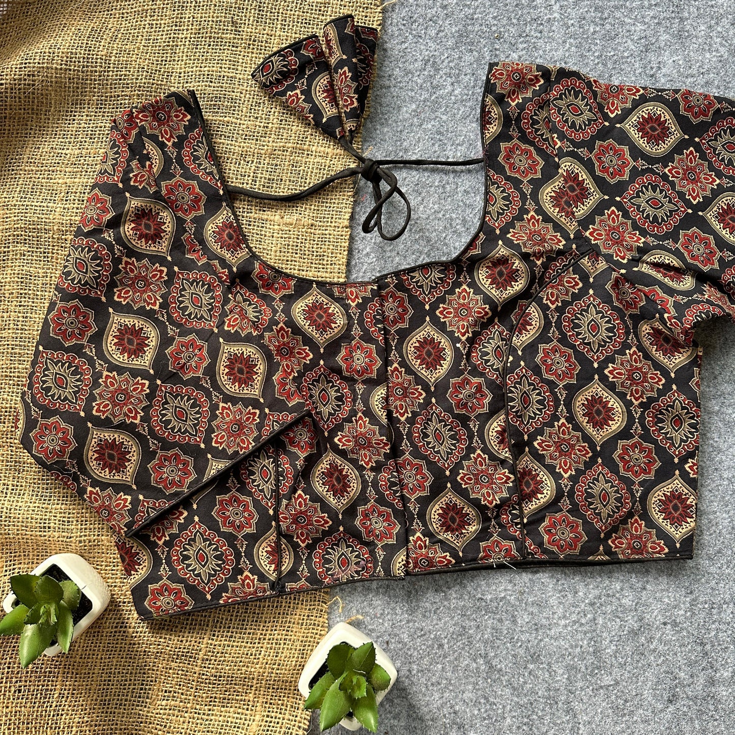 Ajrakh Cotton Ready Made Blouse