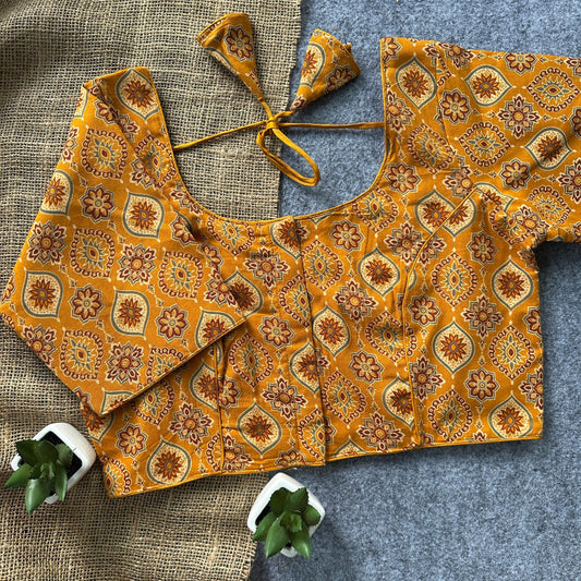 Ajrakh Cotton Ready Made Blouse