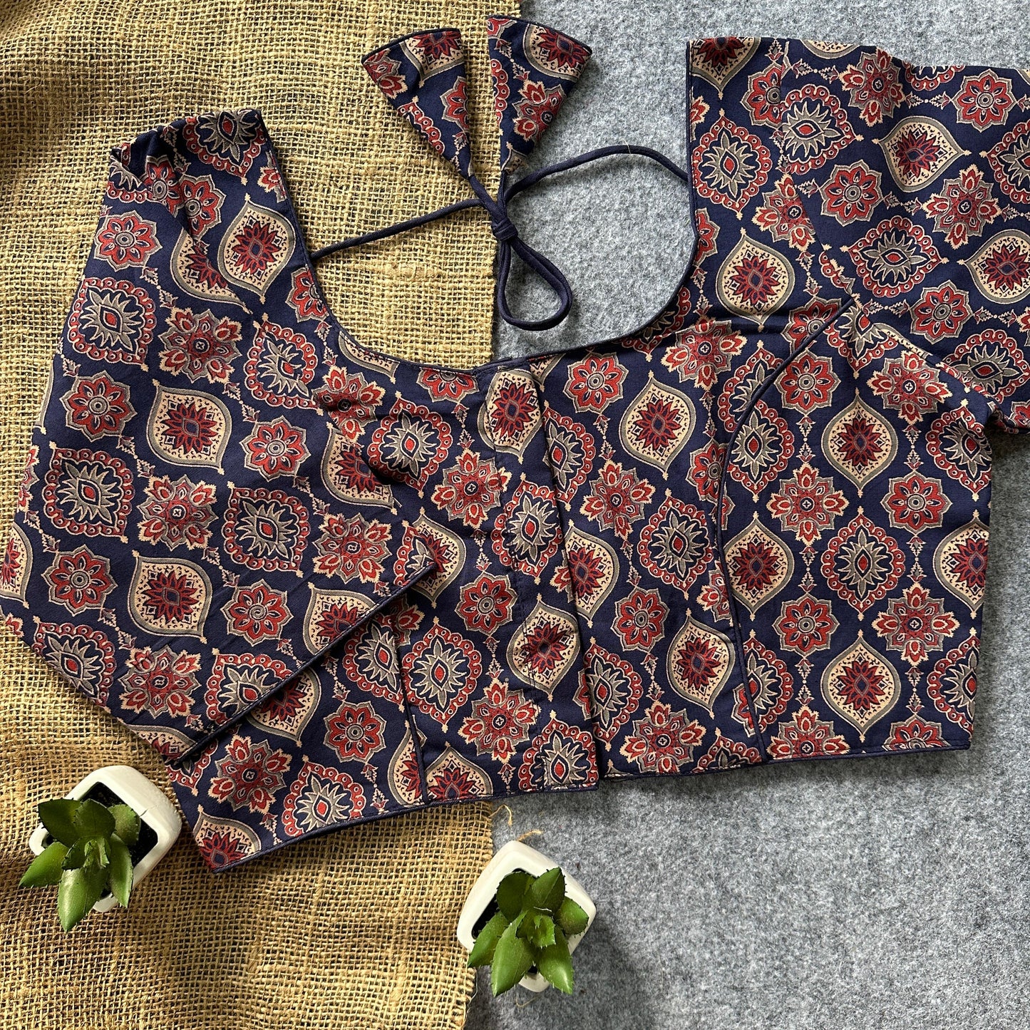 Ajrakh Cotton Ready Made Blouse