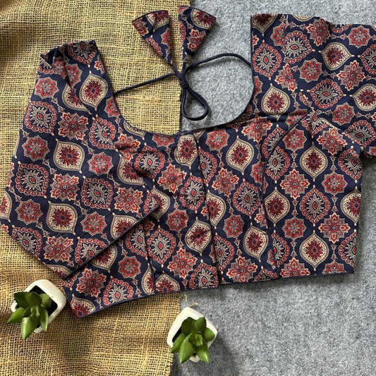 Ajrakh Cotton Ready Made Blouse