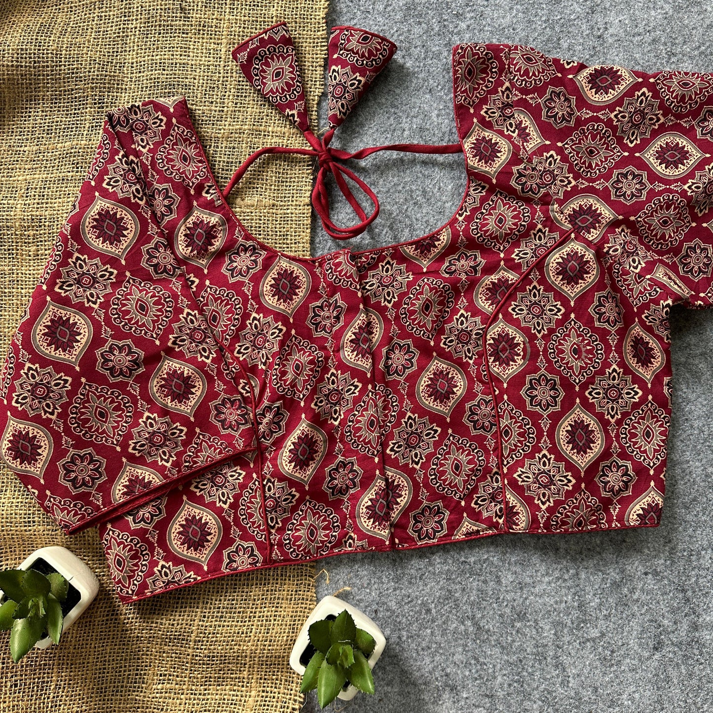 Ajrakh Cotton Ready Made Blouse