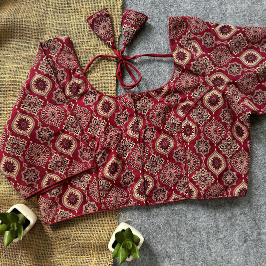 Ajrakh Cotton Ready Made Blouse