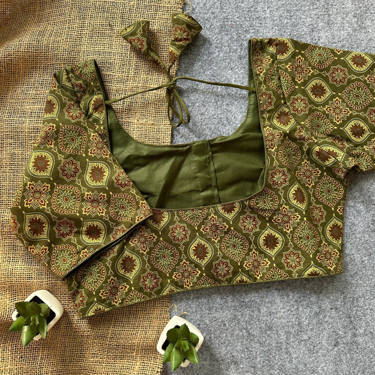 Ajrakh Cotton Ready Made Blouse