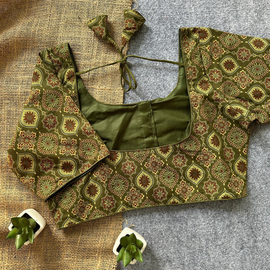 Ajrakh Cotton Ready Made Blouse