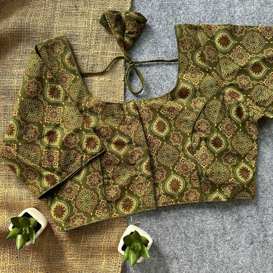 Ajrakh Cotton Ready Made Blouse