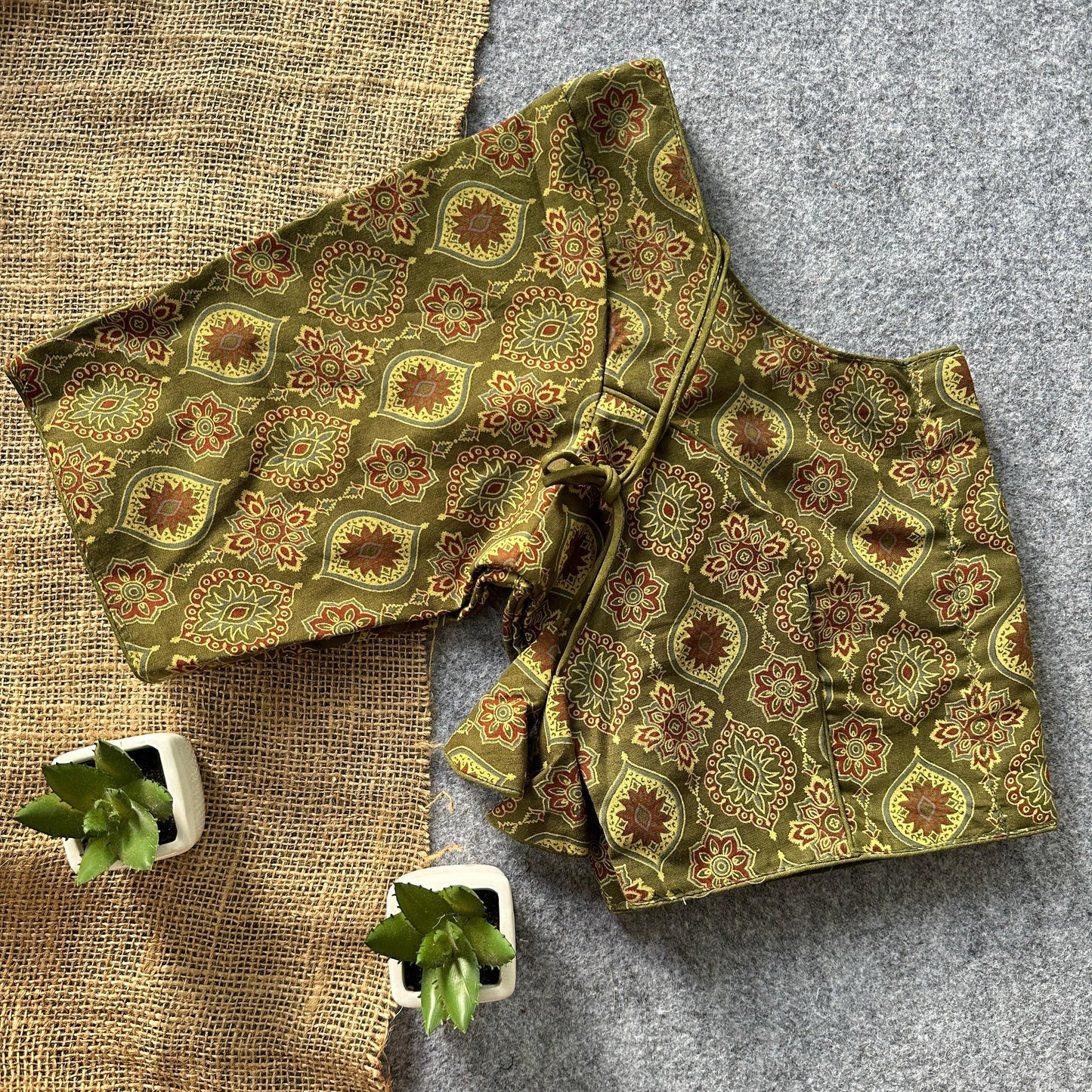 Ajrakh Cotton Ready Made Blouse