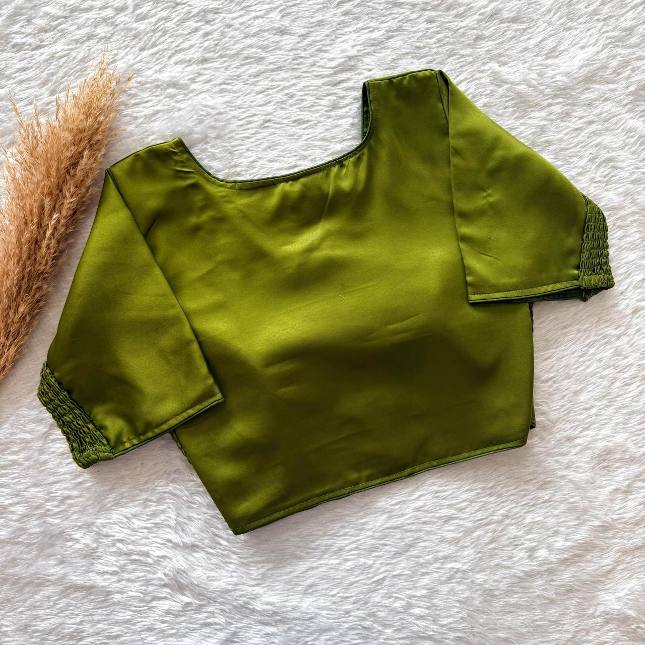 Soft Maslin Silk Side Elastic Stretchable Blouse – Plus Size