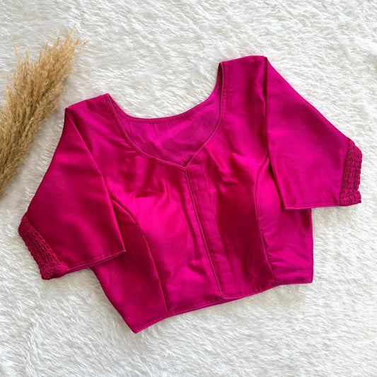 Soft Maslin Silk Side Elastic Stretchable Blouse – Plus Size