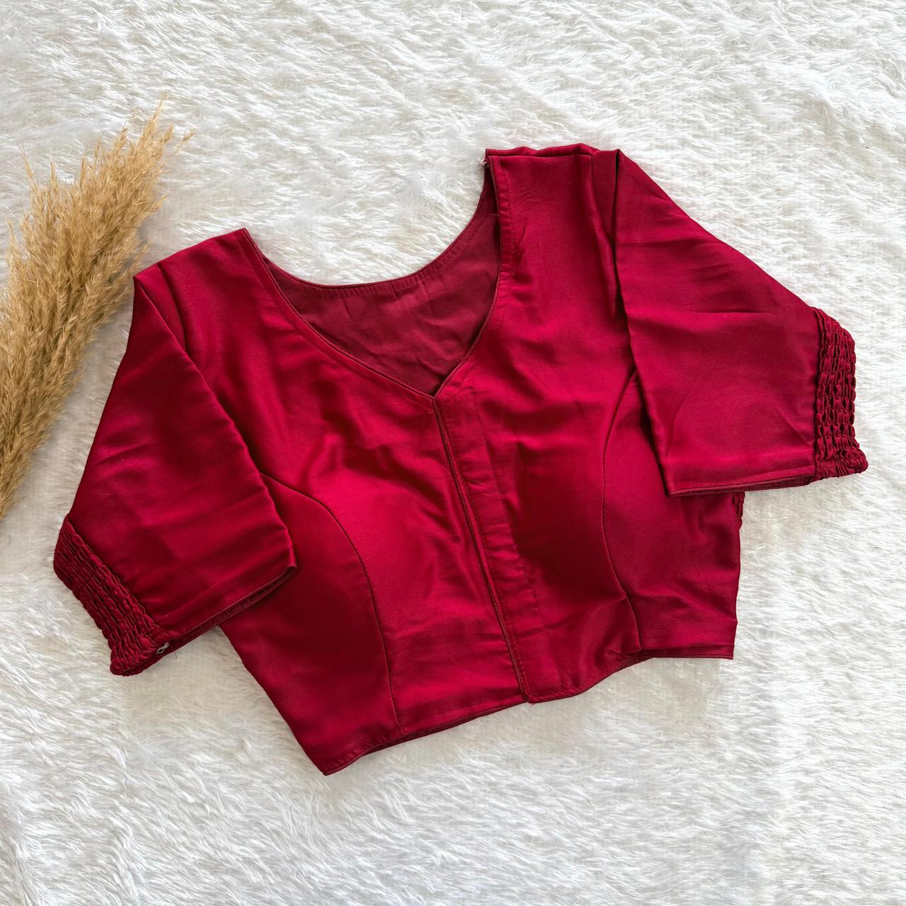 Soft Maslin Silk Side Elastic Stretchable Blouse – Plus Size