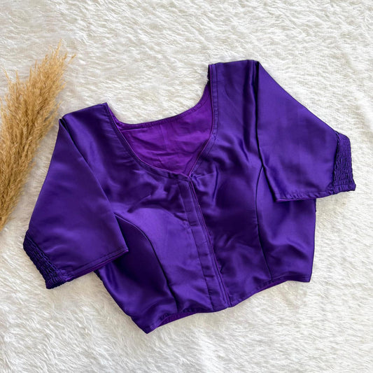 Soft Maslin Silk Side Elastic Stretchable Blouse – Plus Size