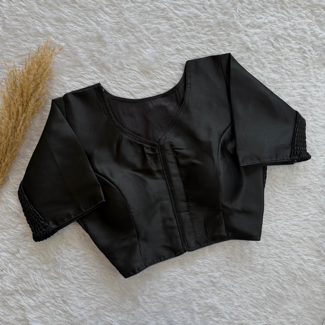 Soft Maslin Silk Side Elastic Stretchable Blouse – Plus Size