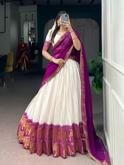 Jacquard Cotton Silk Dhavani Collection 1399