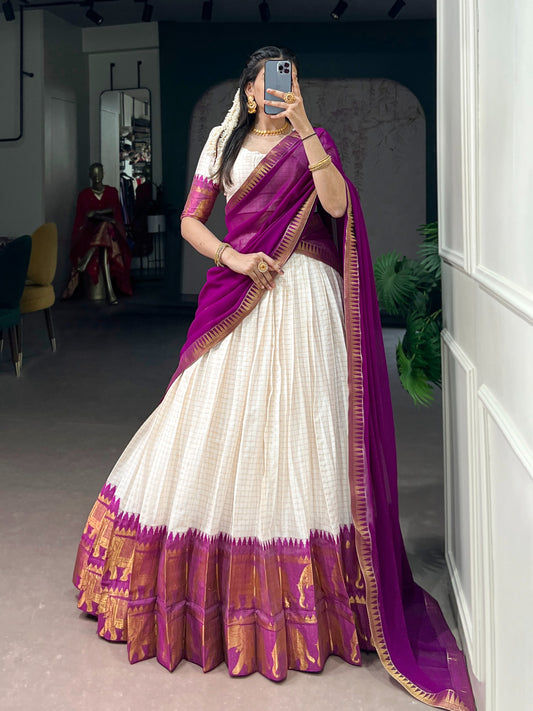 Jacquard Cotton Silk Dhavani Collection 1399