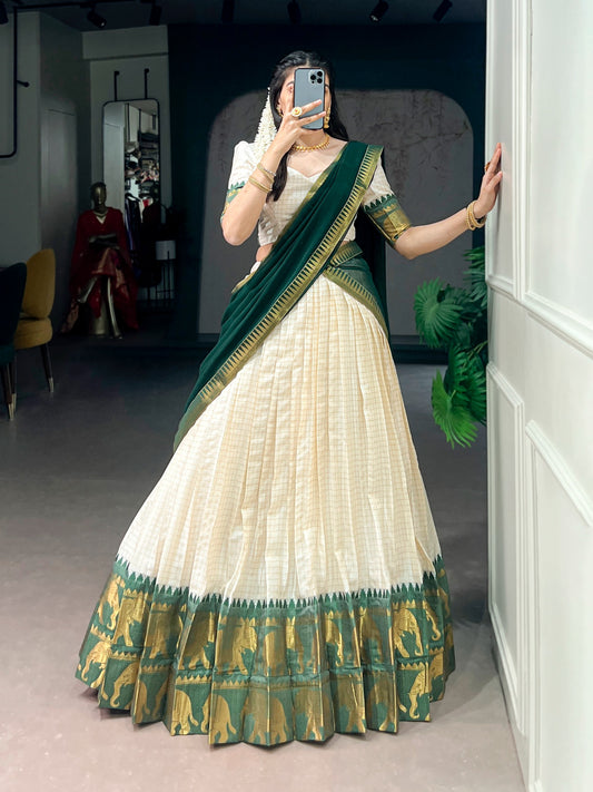 Jacquard Cotton Silk Dhavani Collection 1399