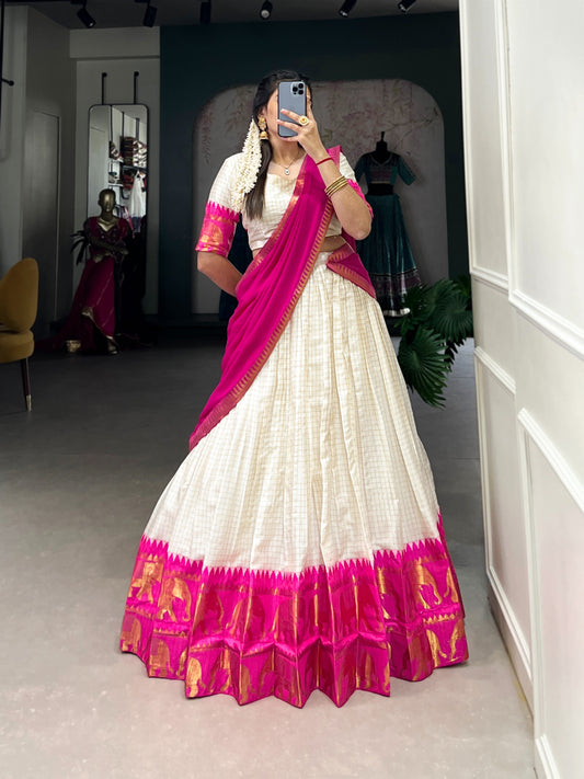 Jacquard Cotton Silk Dhavani Collection 1399